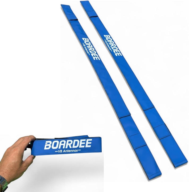 BOARDEE Volleyball Net Antenna Sleeves - Durable Tarpaulin Hook-and-Loop Sleeves with Vertical Straps - Indoor and Beach Volleyball Net Equipment - Pack of 2 (No Antennas Included) - Image 1